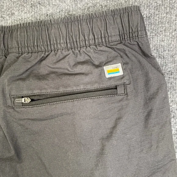 Vuori Ripstop Shorts Mens XXL Charcoal Grey Organic Cotton V370 Elastic Waist - Picture 11 of 11